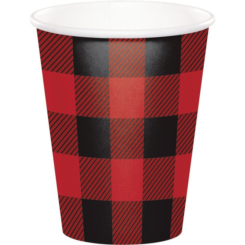 Buffalo Plaid 9oz Paper Cups (8ct)