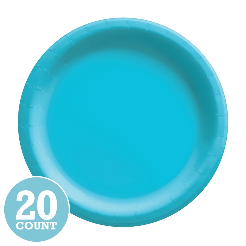 Caribbean Blue Dinner Paper Plates (20ct)
