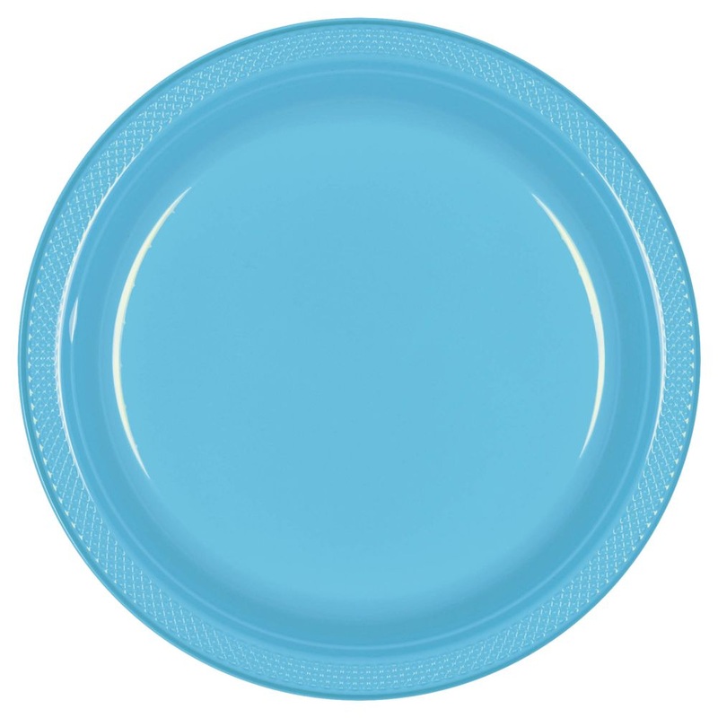 Caribbean Blue Plastic Banquet Plates (20ct)