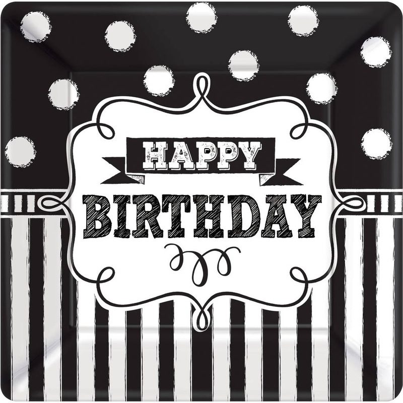 Chalkboard Birthday Banquet Plates (8 ct)