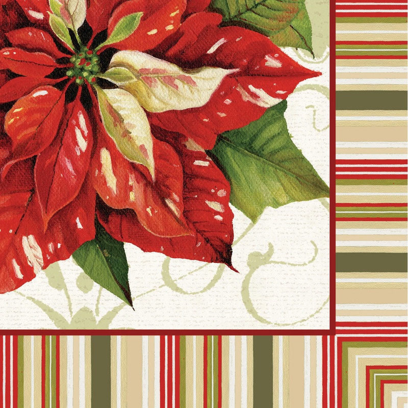 Christmas Poinsettia Luncheon Napkins (16ct)