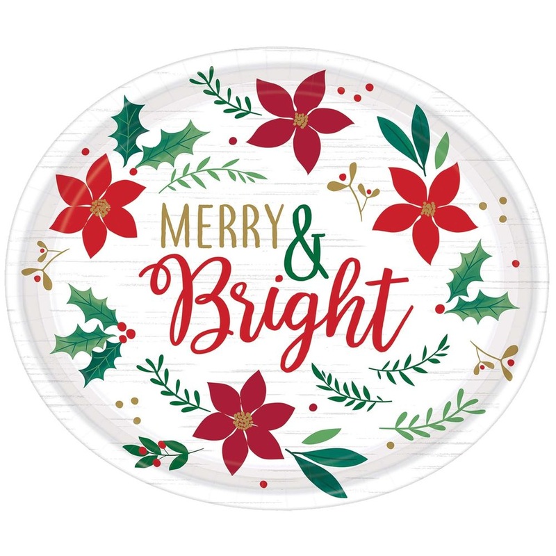 Christmas Wishes Oval Banquet Plates (8 ct)