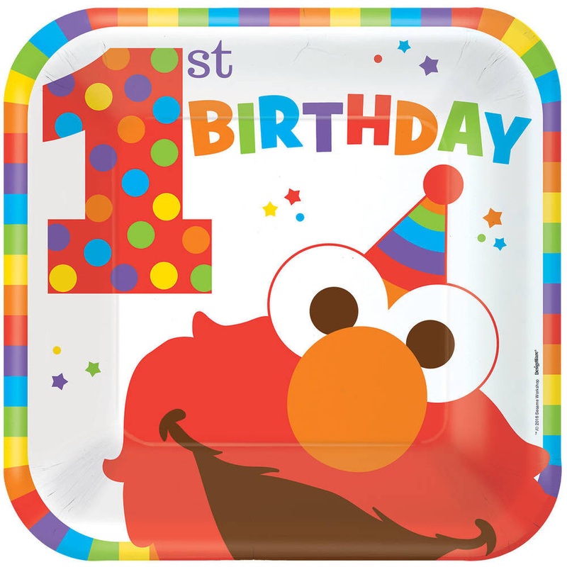 Elmo Turns One Dinner Plates (8 ct)