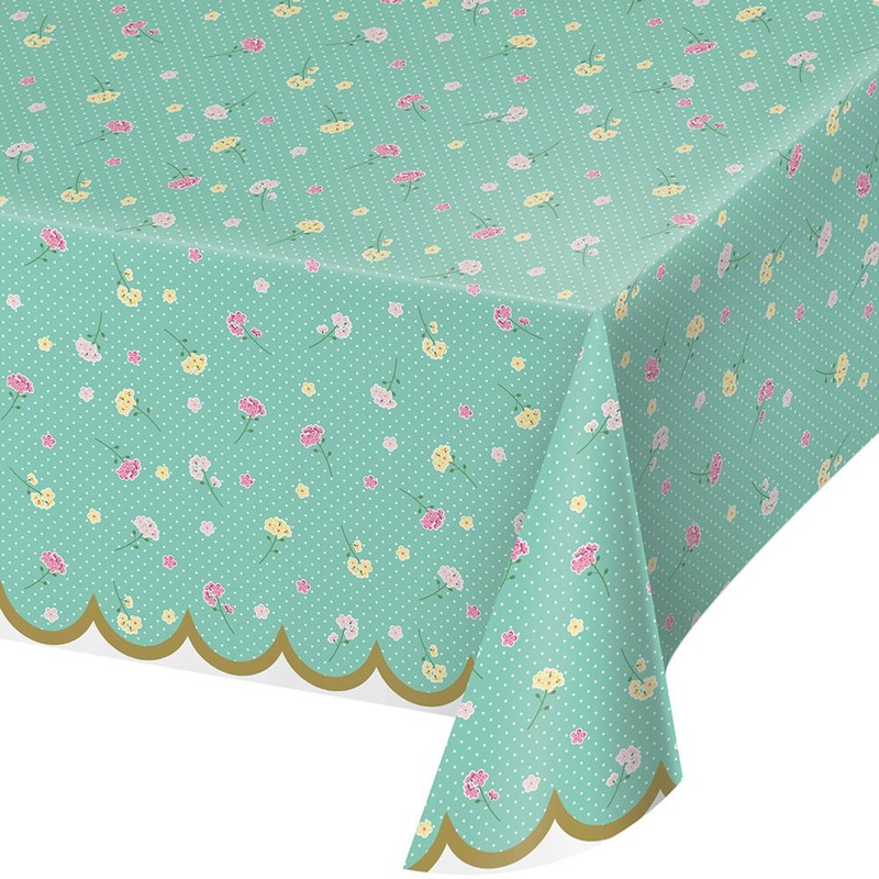 Floral Tea Party All Over Print Plastic Tablecover