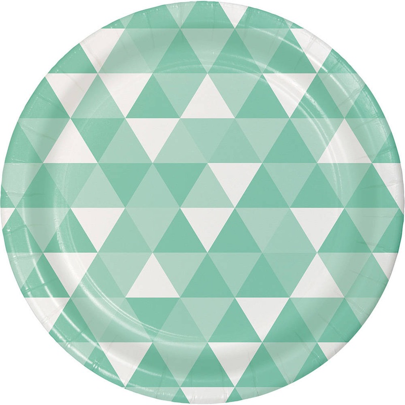 Fresh Mint Fractal Dinner Plates (8ct)