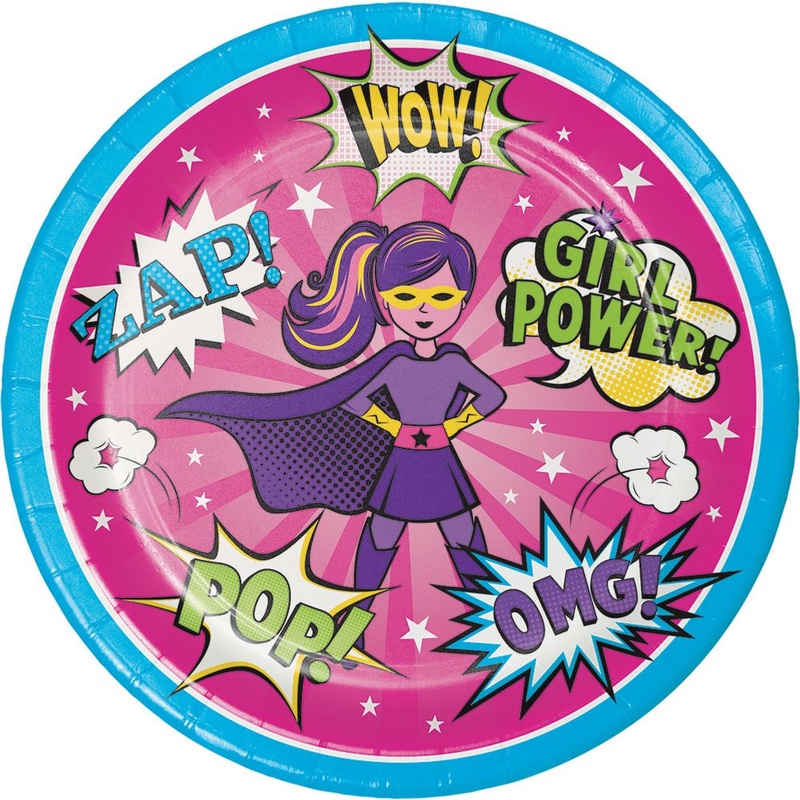 Girl Superhero Dinner Plates (8 ct)