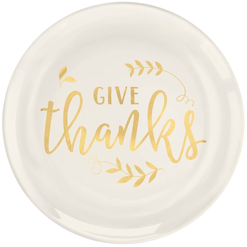 Give Thanks Hot Stamped Plastic Dessert Plates (20 ct)