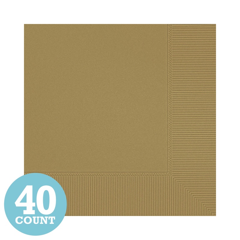 Gold 2-Ply Beverage Napkins (40ct)