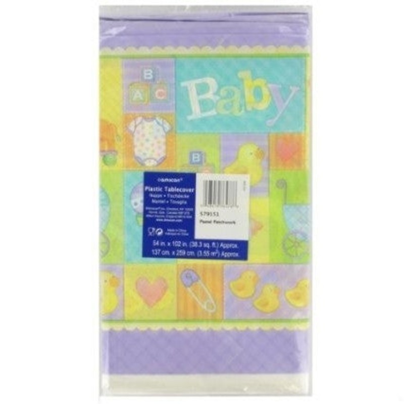 Pastel Patchwork Plastic Table Cover