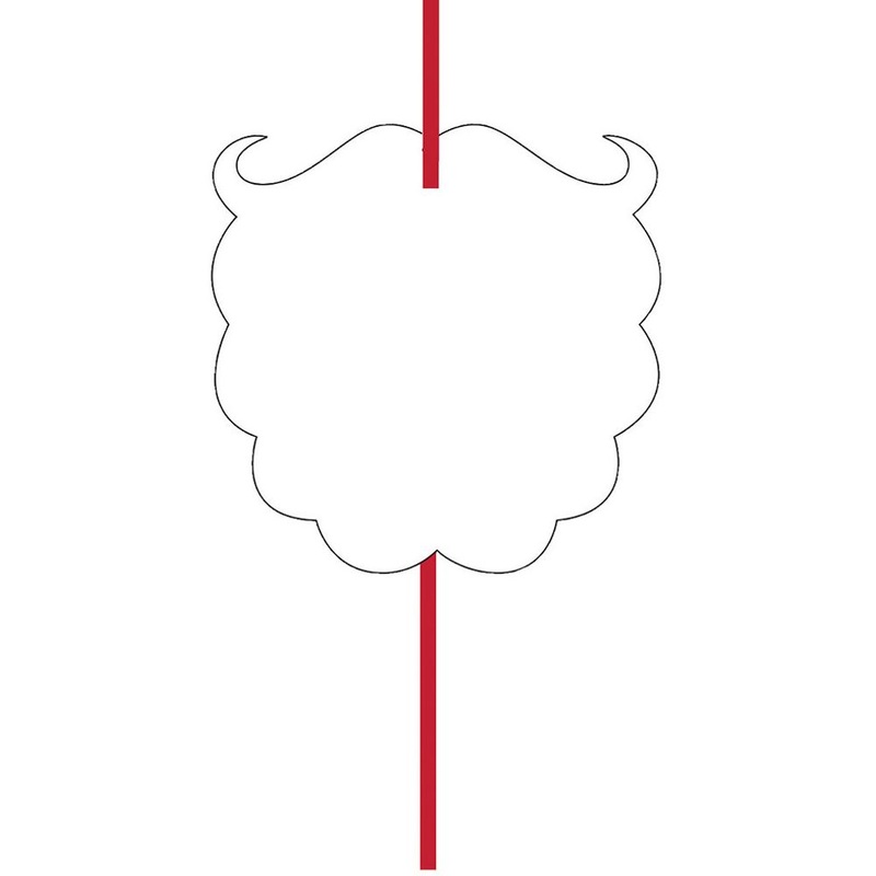 Santa Beard Plastic Straws (6ct)