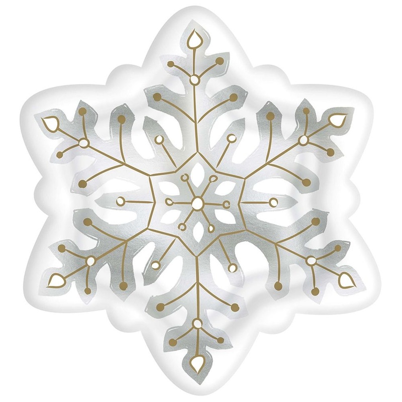Snowflake Shaped Paper Banquet Plates (8 ct)