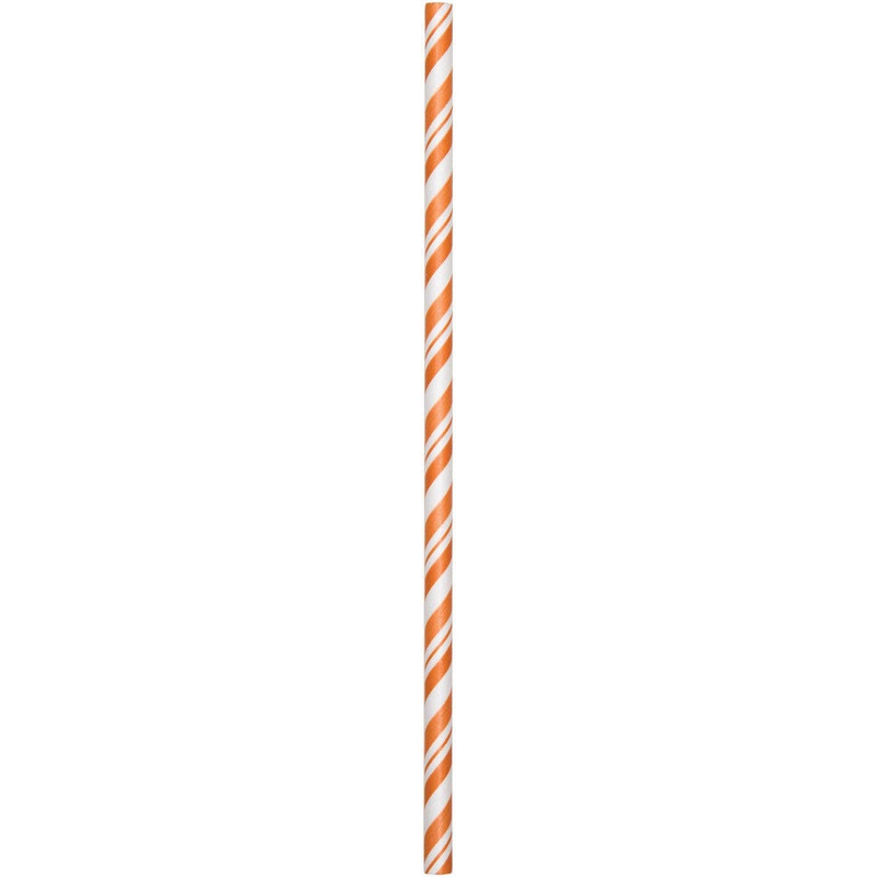 Sunkissed Orange Striped Paper Straws (24ct)