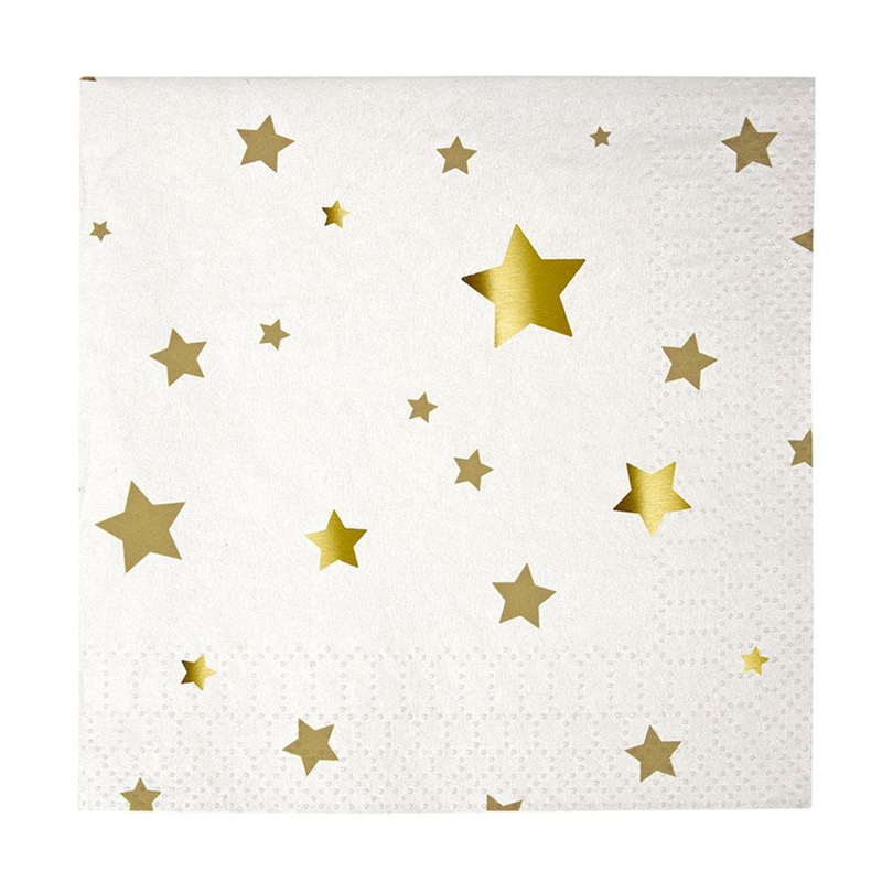 Toot Sweet Gold Stars Beverage Napkins (20ct)