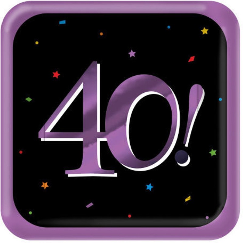 40 Birthday Milestones Dinner Plates (8ct)