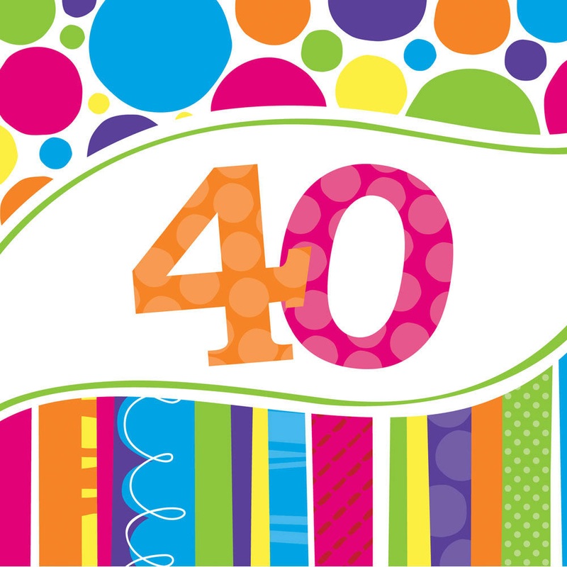 40 Bright and Bold Luncheon Napkins (18ct)