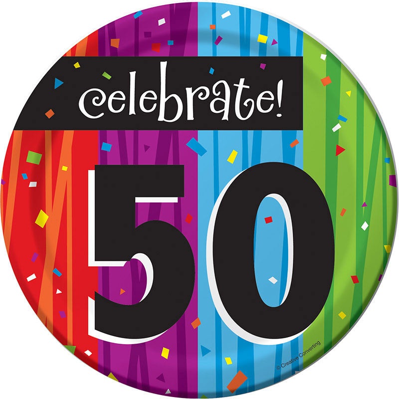 50 Milestones Dessert Plates (8ct)