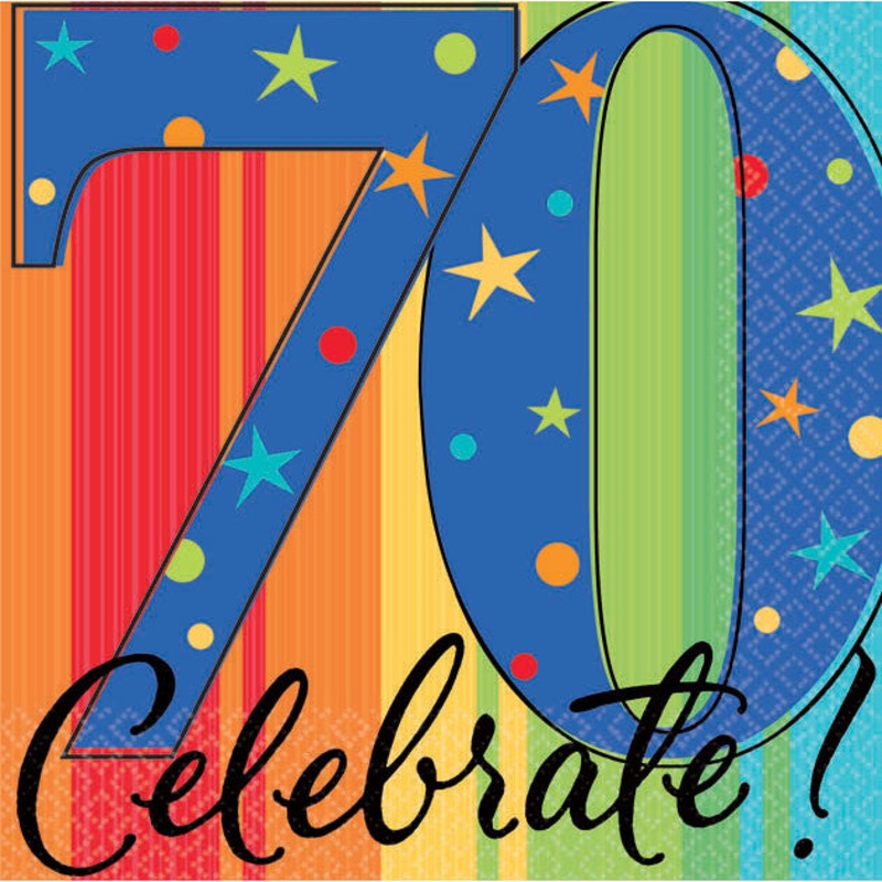 70 A Year To Celebrate Beverage Napkins (16ct)