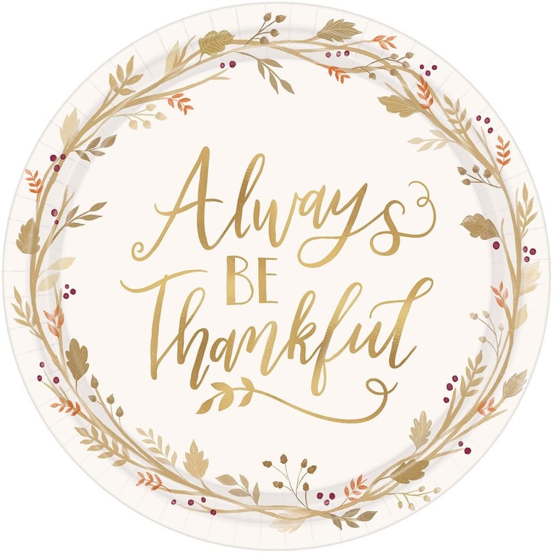 Always Be Thankful Paper Banquet Plates (18 ct)