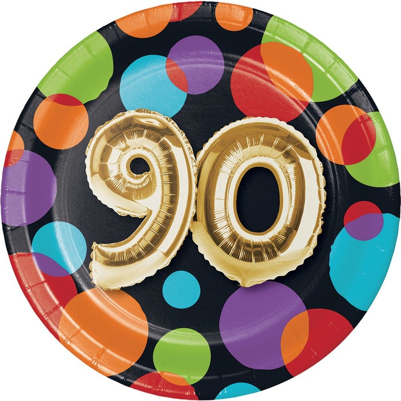 Balloon Birthday 90 Dessert Plates (8 ct)