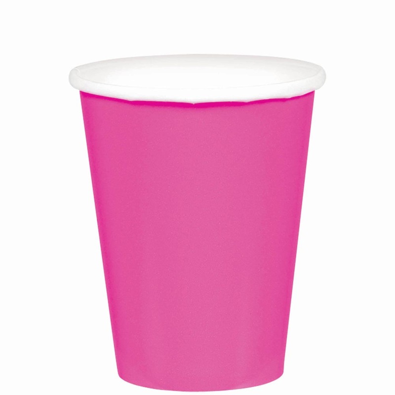Bright Pink 9oz Paper Cups (20ct)