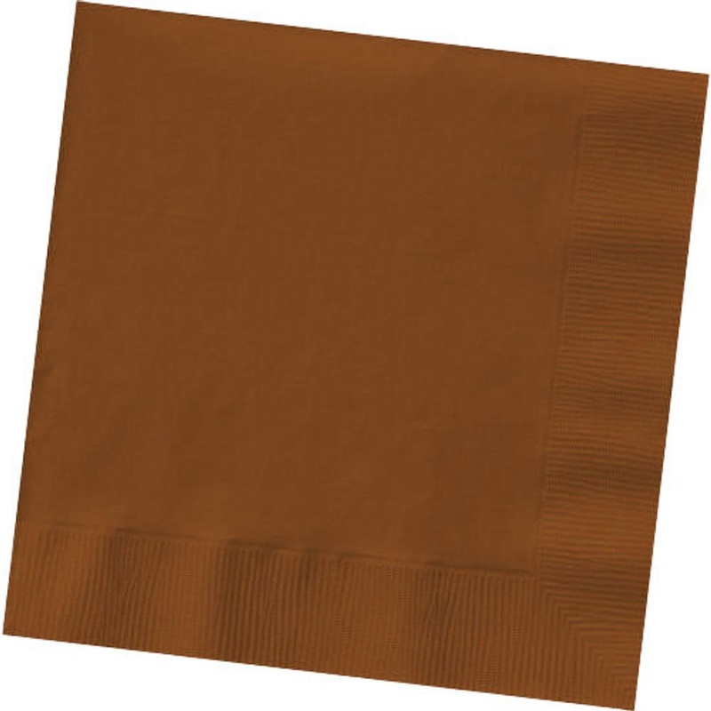 Chocolate Brown Big Party Pack Beverage Napkin 2 PLY 125 ct
