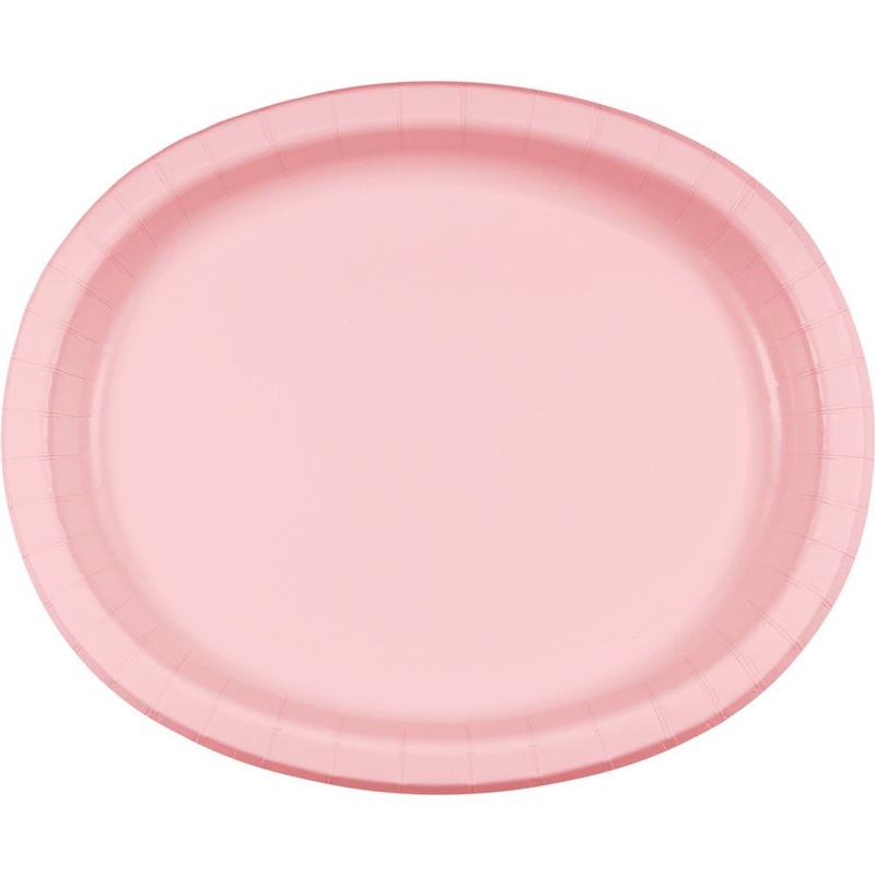 Classic Pink Oval Banquet Plates (8ct)