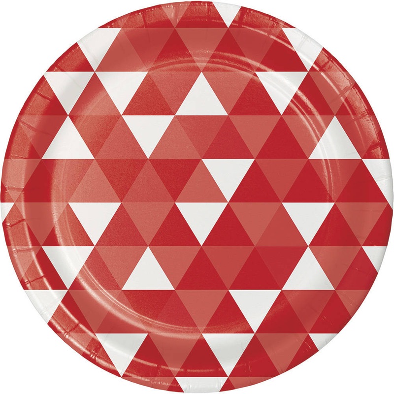 Classic Red Fractal Dinner Plates (8ct)