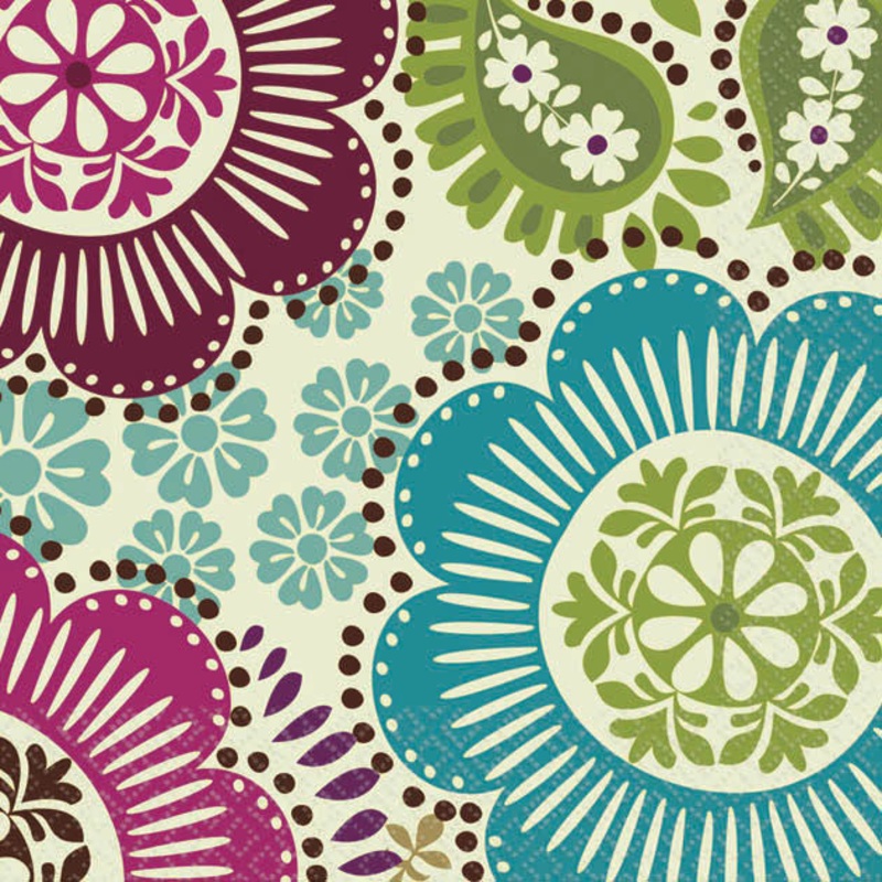 Fashion Floral Beverage Napkins (16ct)