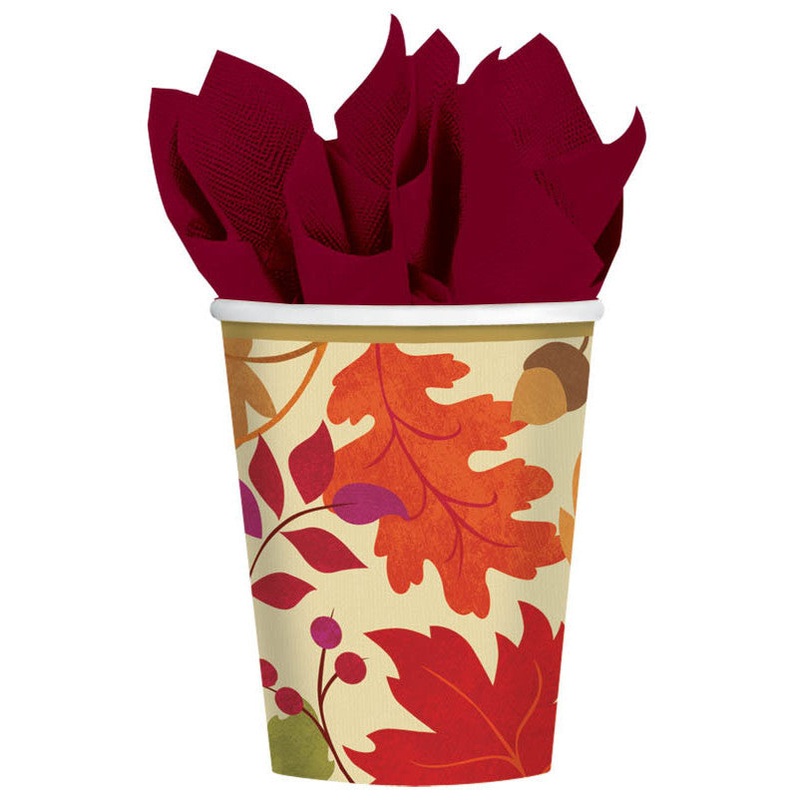 Festive Fall 9oz Paper Cups (8ct)