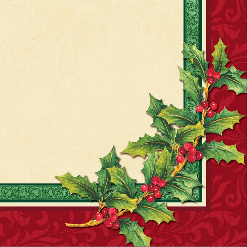 Festive Greenery Beverage Napkins (16ct)