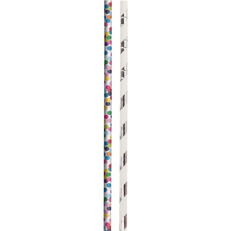 French Bull Birthday Dots Straws (24 ct)