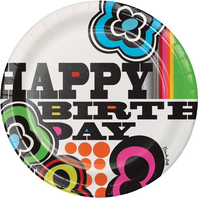 French Bull Mod Birthday Dinner Plates (10 ct)