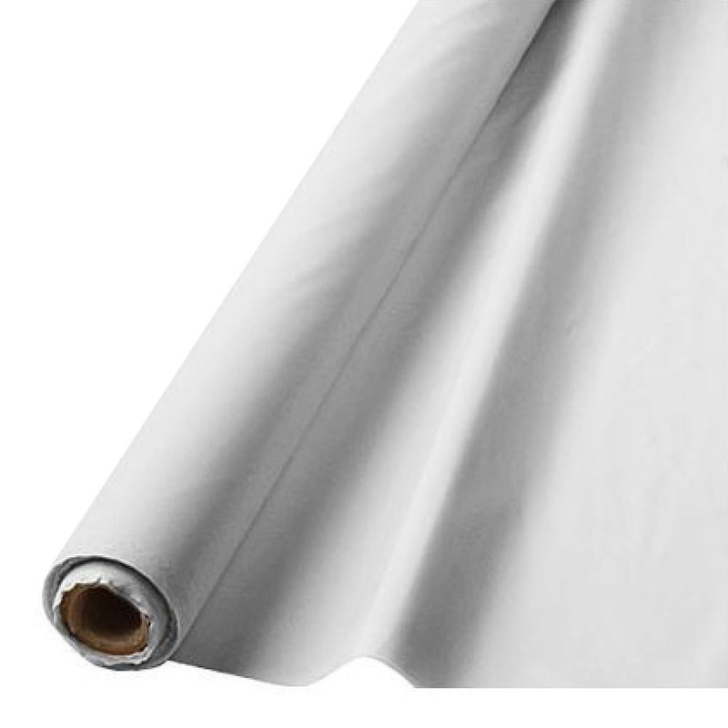 Frosty White Plastic Table Roll 40"X 100'