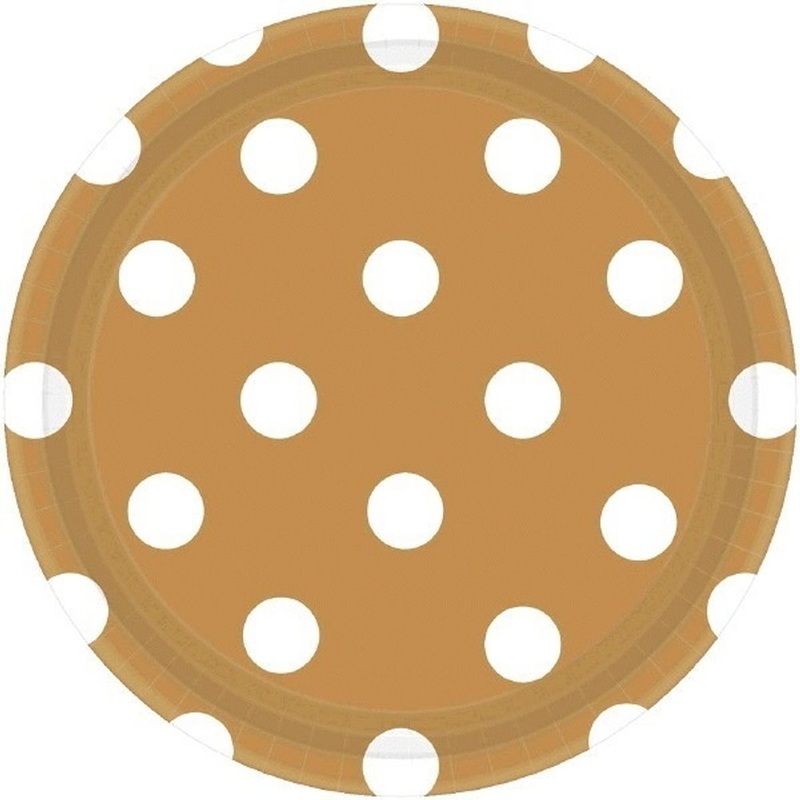 Gold Dots Dessert Plates (8ct)