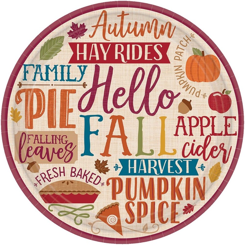 Hello Fall Paper Dessert Plates (8 ct)