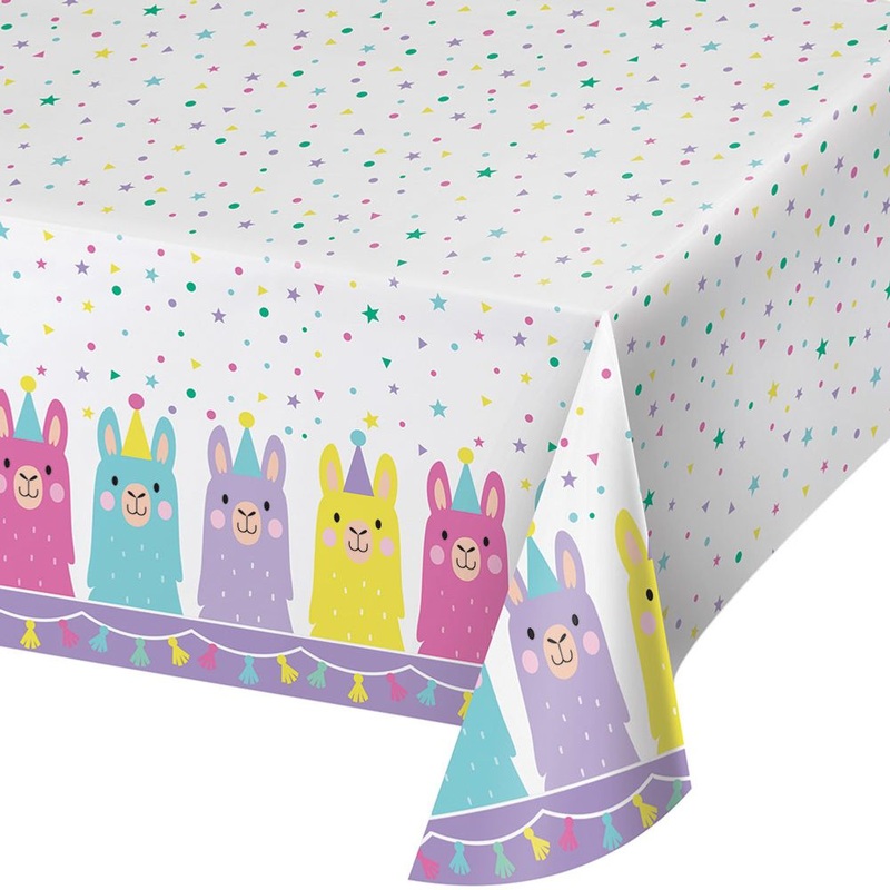 Llama Party All Over Print Plastic Tablecover
