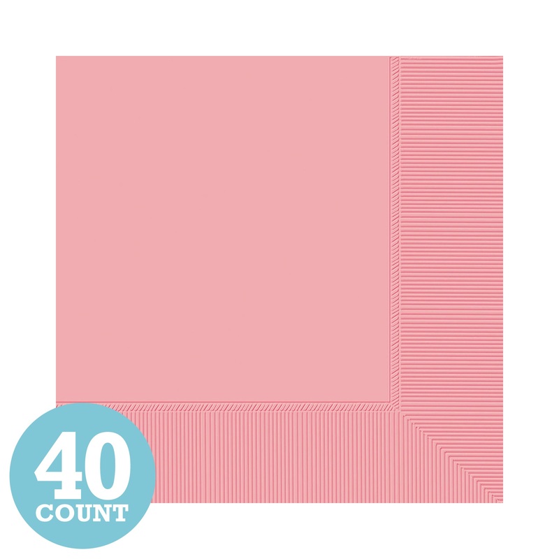 New Pink 2-Ply Beverage Napkins (40ct)