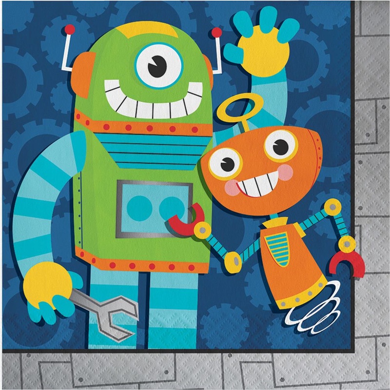 Party Robots Luncheon Napkins (16 ct)