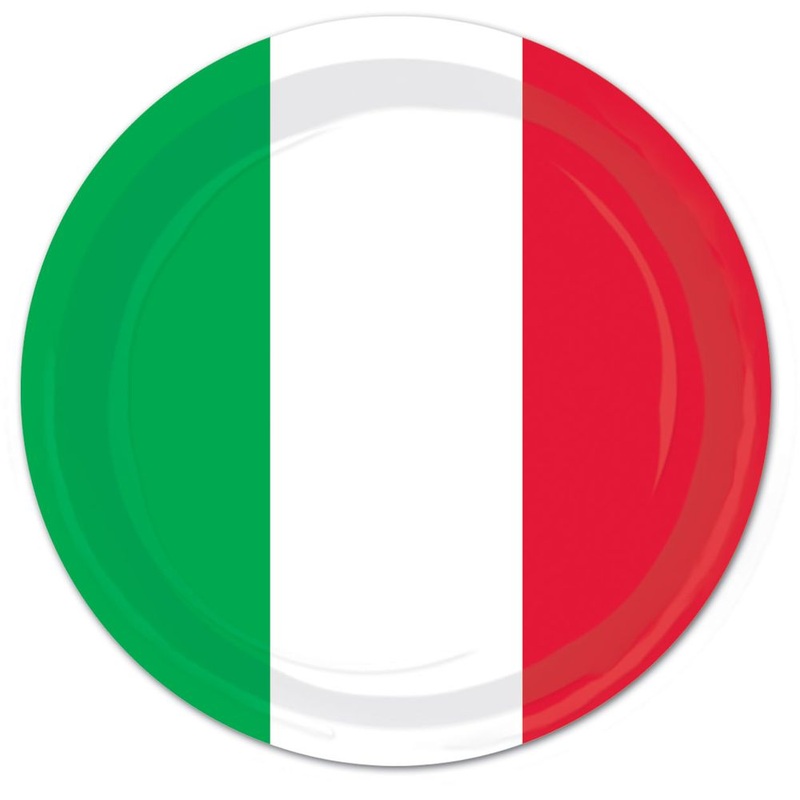 Red White and Green Dinner Plates