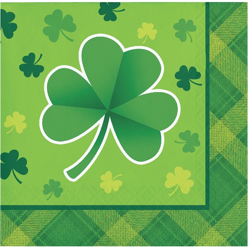 Shamrock Plaid Beverage Napkins (16ct)