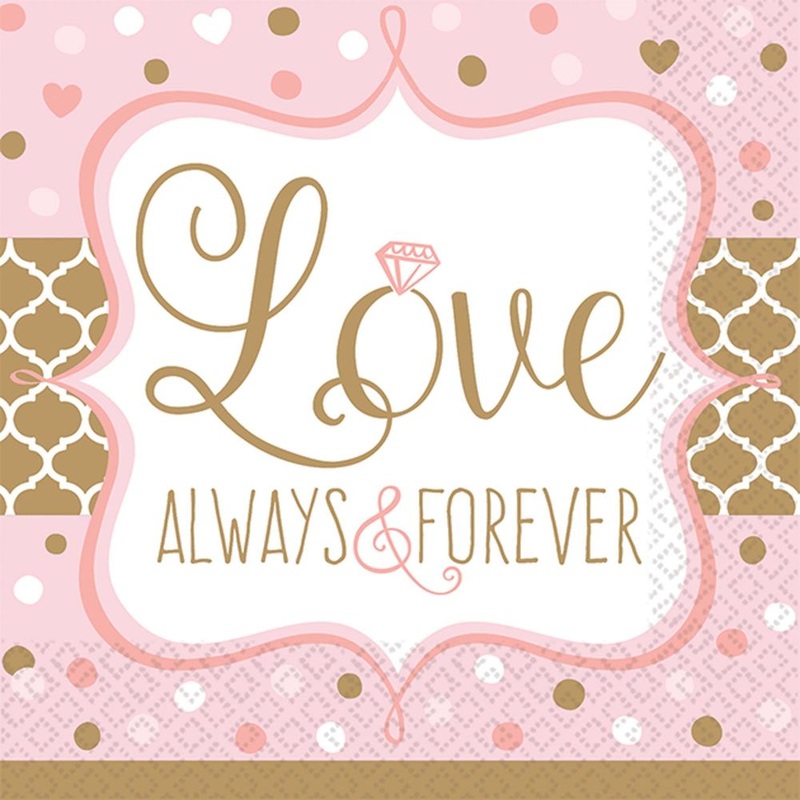 Sparkling Wedding Beverage Napkins, 16ct