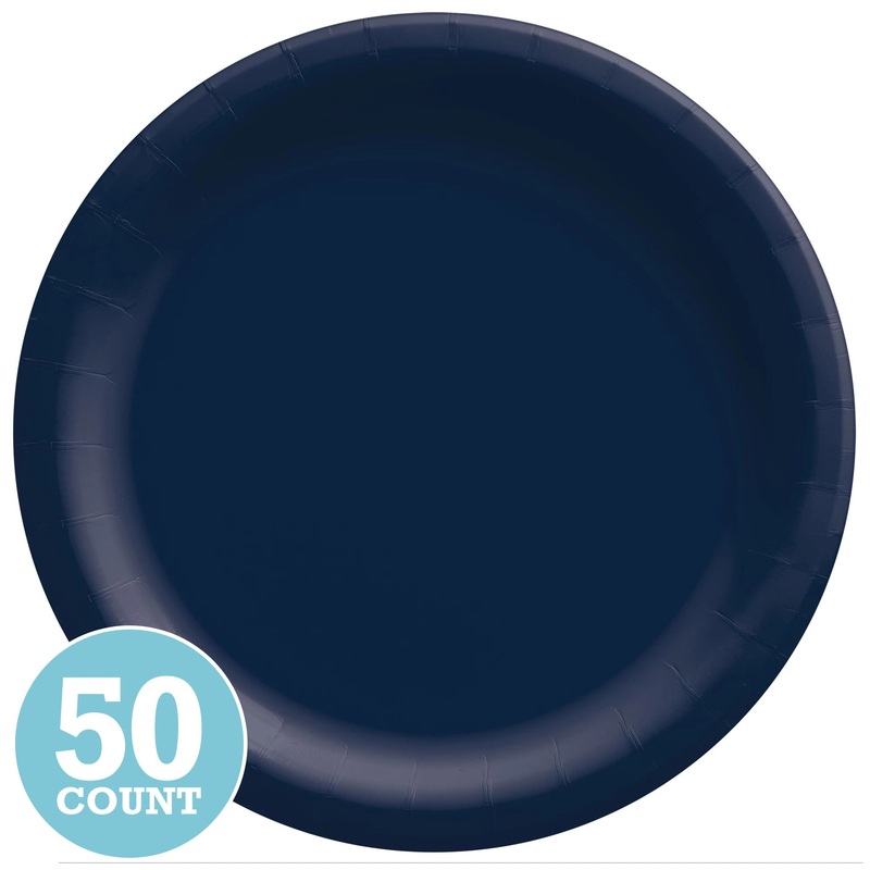 True Navy Banquet Paper Plates (50ct)