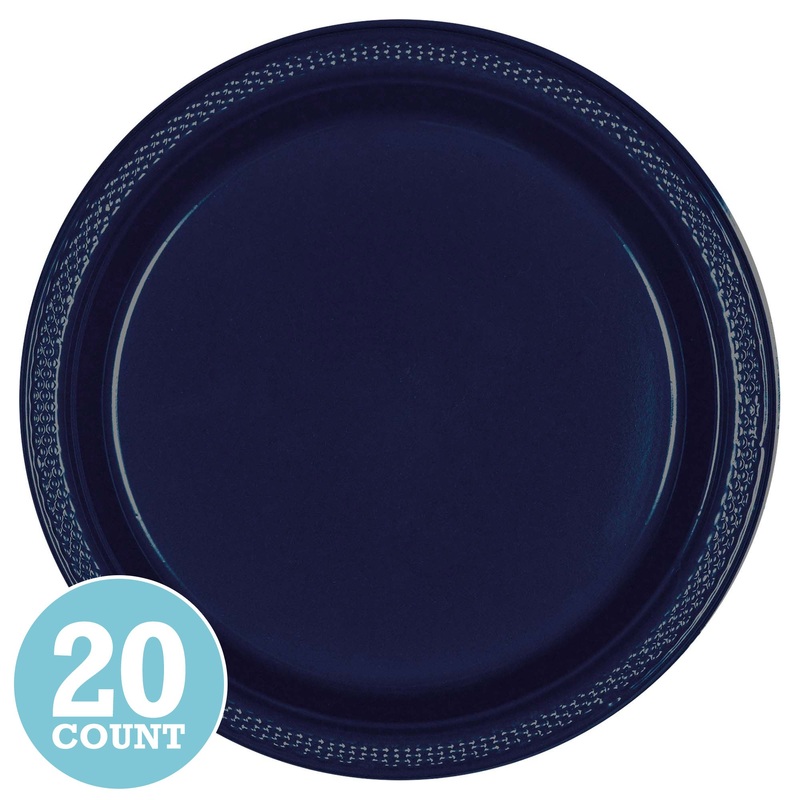 True Navy Plastic Banquet Plates (20ct)