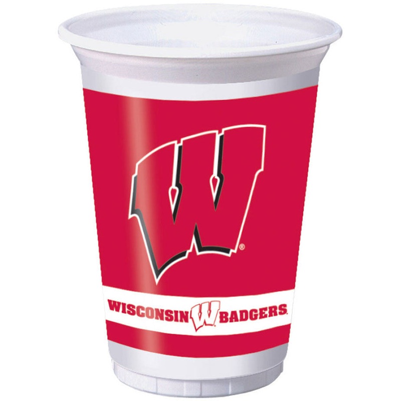 University of Wisconsin 20oz Plastic Cups (8ct)
