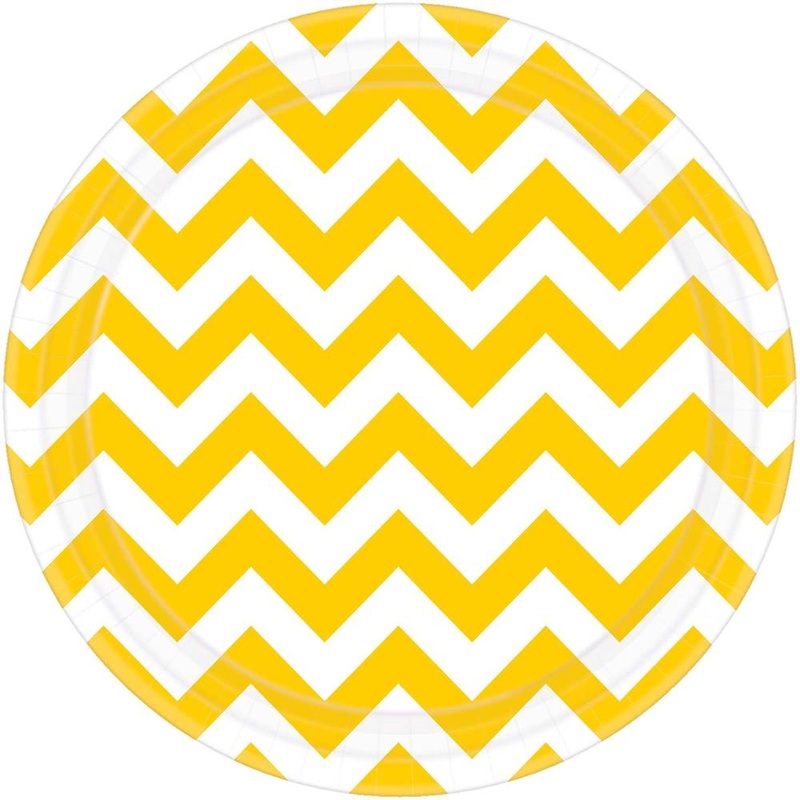 Yellow Sunshine Chevron Dinner Plates (8ct)