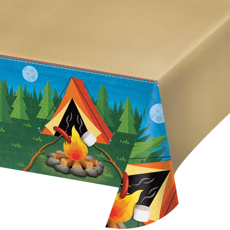 Camp Out Rectangle Plastic Tablecover