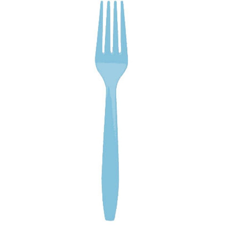 Caribbean Blue Big Party Pack Box Mid Weight Plastic Fork 100 ct