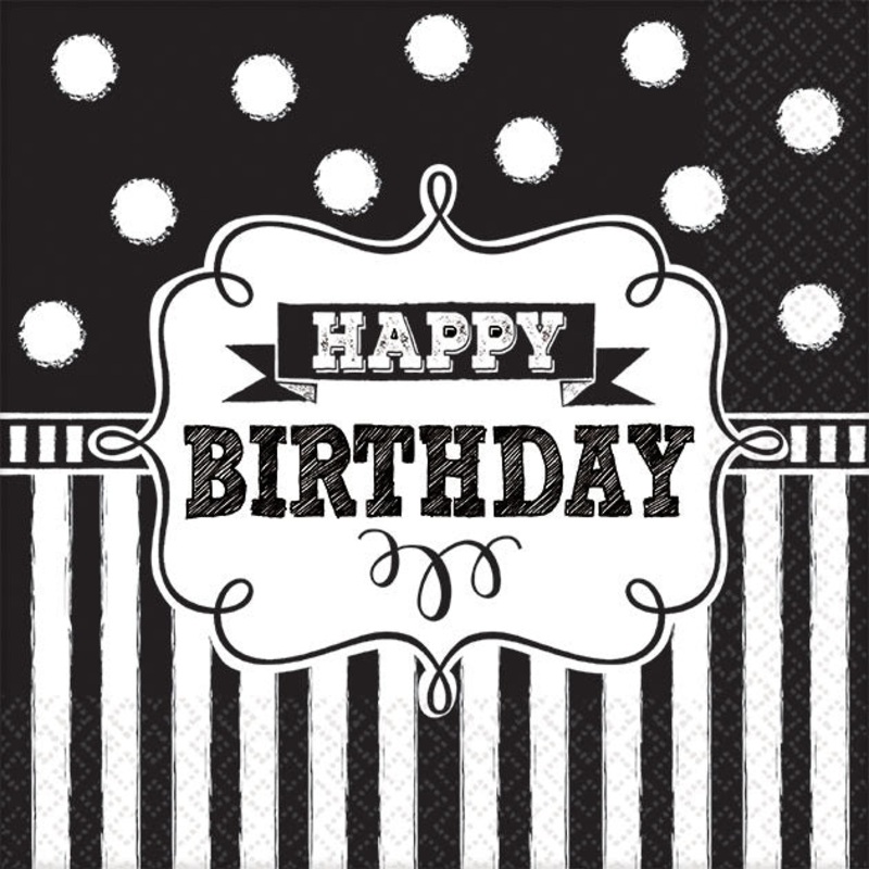 Chalkboard Birthday Beverage Napkins (16 ct)