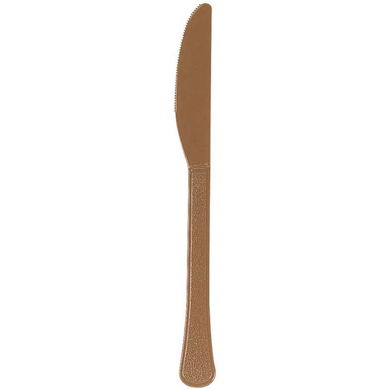 Chocolate Brown Big Party Pack Box Mid Weight Plastic Knife 100 ct