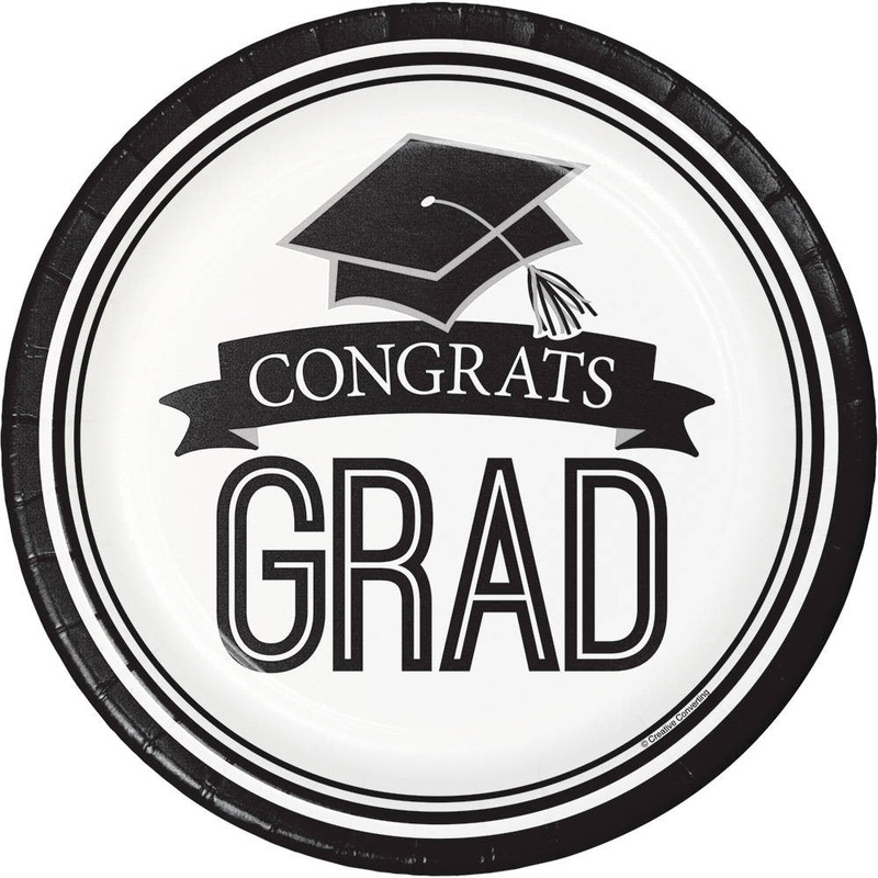 Congrats Grad White Dinner Plates (18 ct)